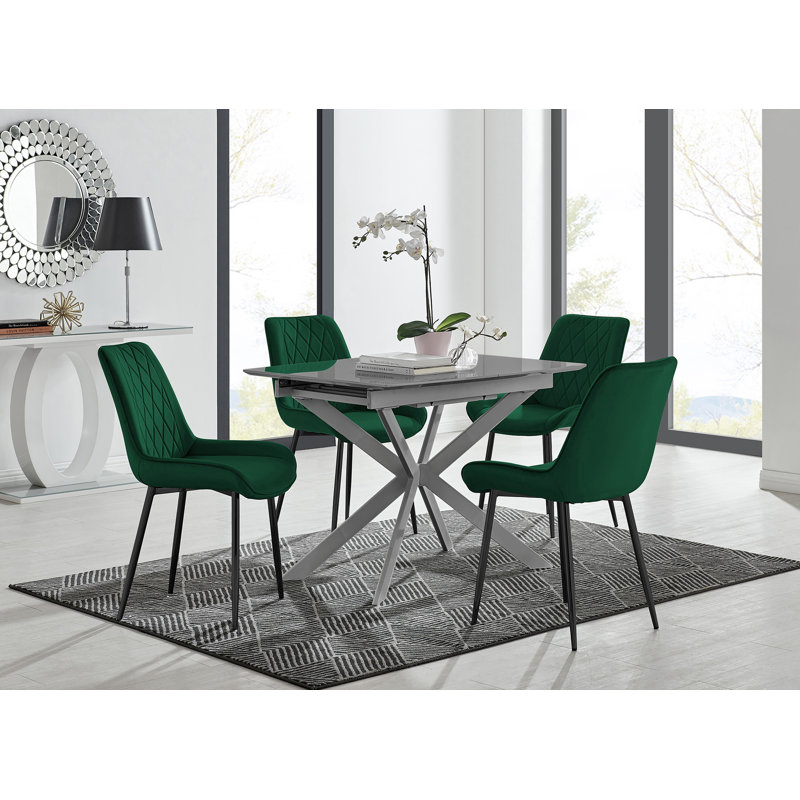 Dining Set, Green, 4