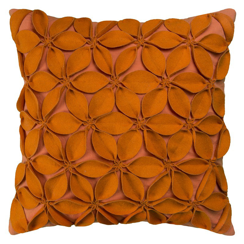 Square Cotton Pillow Cover & Insert, Orange