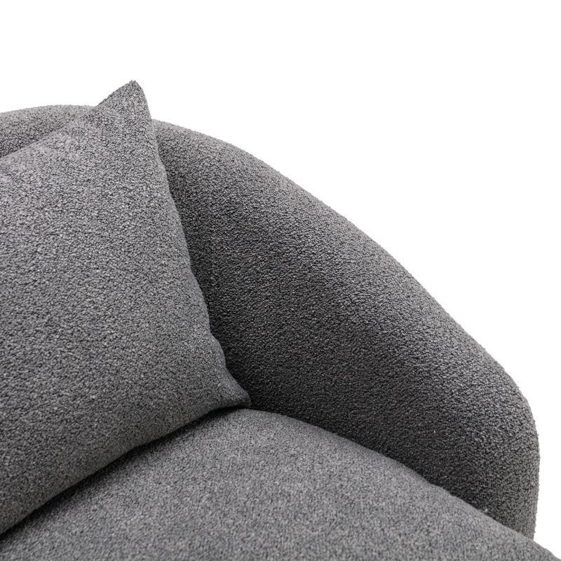 27" Wide Upholstered Accent Chair, Dark Gray 100% Polyester