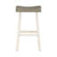 2 tabourets de bar, bois massif, blanc et café, tabourets de salle à manger transitionnels, 2 pièces et capacité de 250 lb