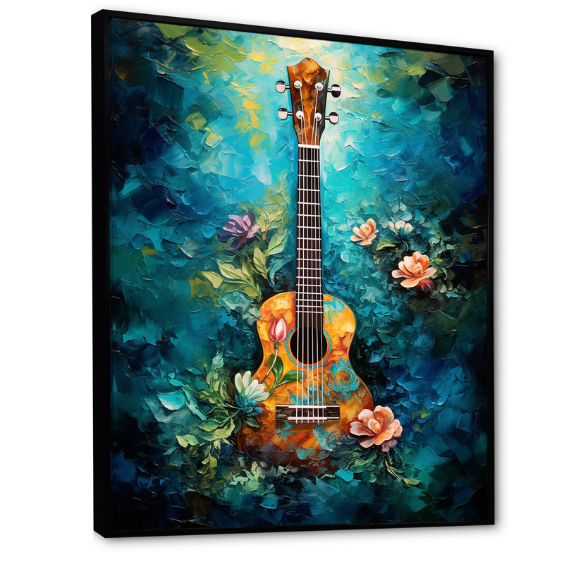 Guitare tropicale euphonique III, H 40 po x l 30 po x P 1,5 po, Cadre flottant noir
