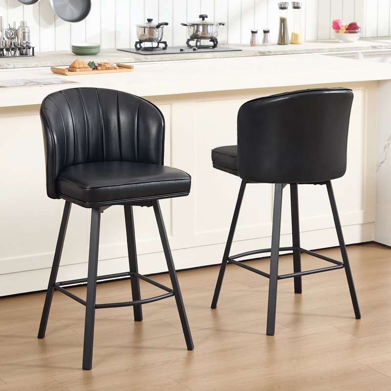 Tabouret de bar pivotant à 360° de 70 cm (27,5 po) à hauteur du comptoir, Black