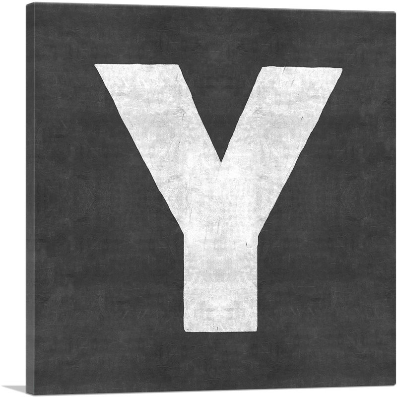«Chalkboard Alphabet Lettre Y», reproduction d'art textuel sur toile tendue, H 26 po x l 26 po x P 1,5 po