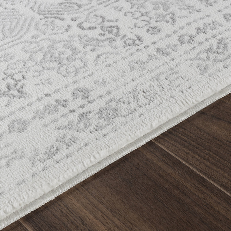 Copenhaver Power Loom Grey/Cream Area Rug, Rectangle 80 x 150cm