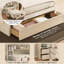 Lit plateforme multifonctionnel en bois avec table de chevet tout-en-un 2-1110225538