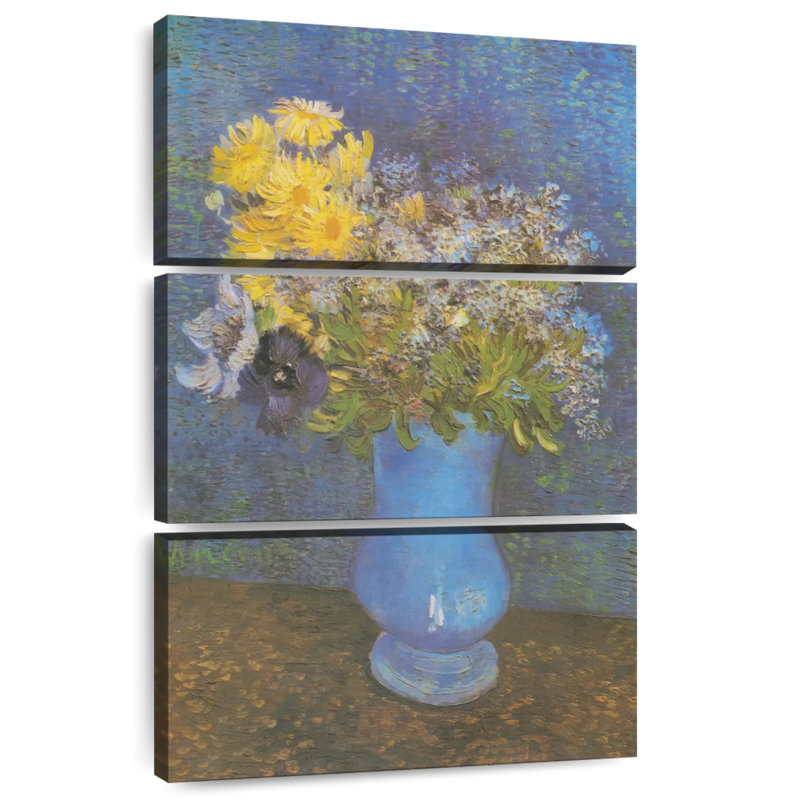 Vase Harnek de marguerites et anémones lilas