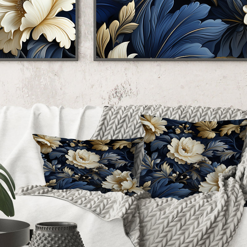Coussin décoratif à motif floral victorien Regal, H 18 po x l 18 po