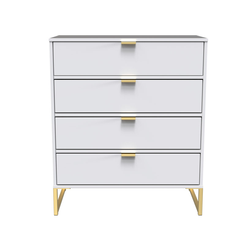 Bibek 4 Drawer Chest in Matt (Ready Assembled), White