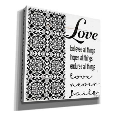 «Love Believes, Hopes, Endures» par Cindy Jacobs, art mural sur toile