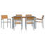 7 Piece Garden Dining Set Grey Steel-1246763857