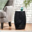 Table d'appoint lilas 12 po - Design industriel cylindrique, noir-129458313