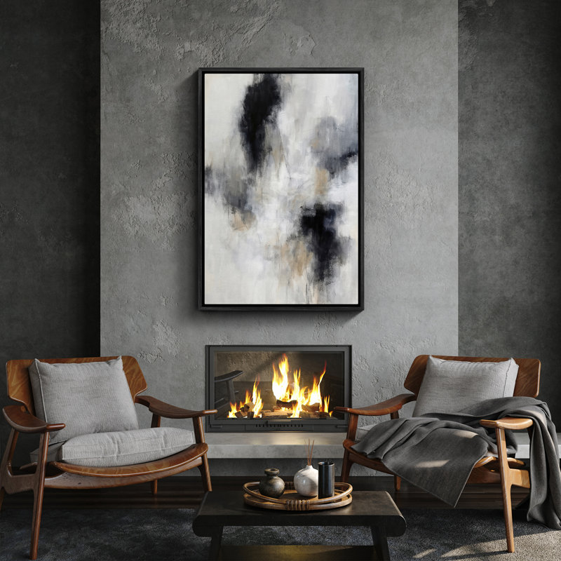 Art mural encadré, rétro, antique, classique pour chambre à coucher , H 24 po x l 16 po, Noir, noir, noir, noir