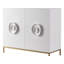 42" Fleur Textured Finished Hall Chest in Milky Mushroom with Soft Gold Base
