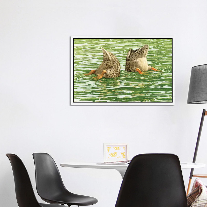 Bottoms up 1 Piece Painting on Canvas, 66.04cm H x 101.6cm W x 3.81cm D, White Framed