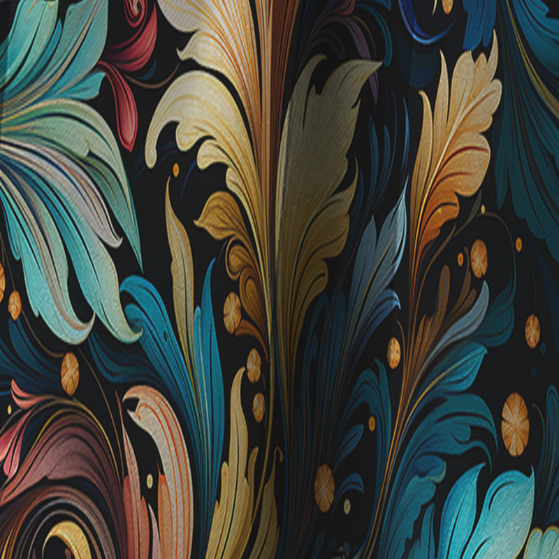 Motif cachemire céleste I - motif floral - rideau occultant - 1 panneau, L 52 po x L 63 po