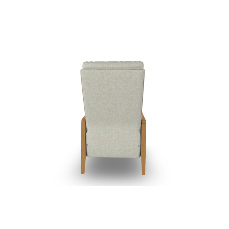 Modern High Leg Recliner, Ivory-23693, Honey Birch