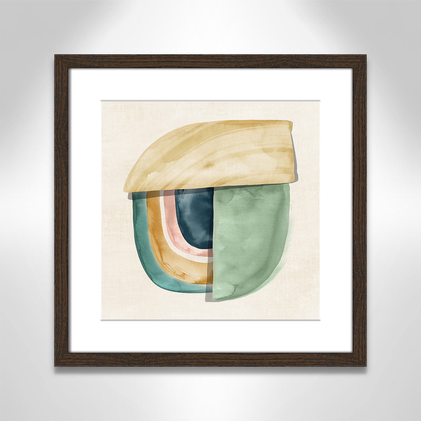 Shape Form II by Emma Peal - Picture Frame Print, 18.25" H x 18.25" W x 0.75" D, Walnut Wood Grain