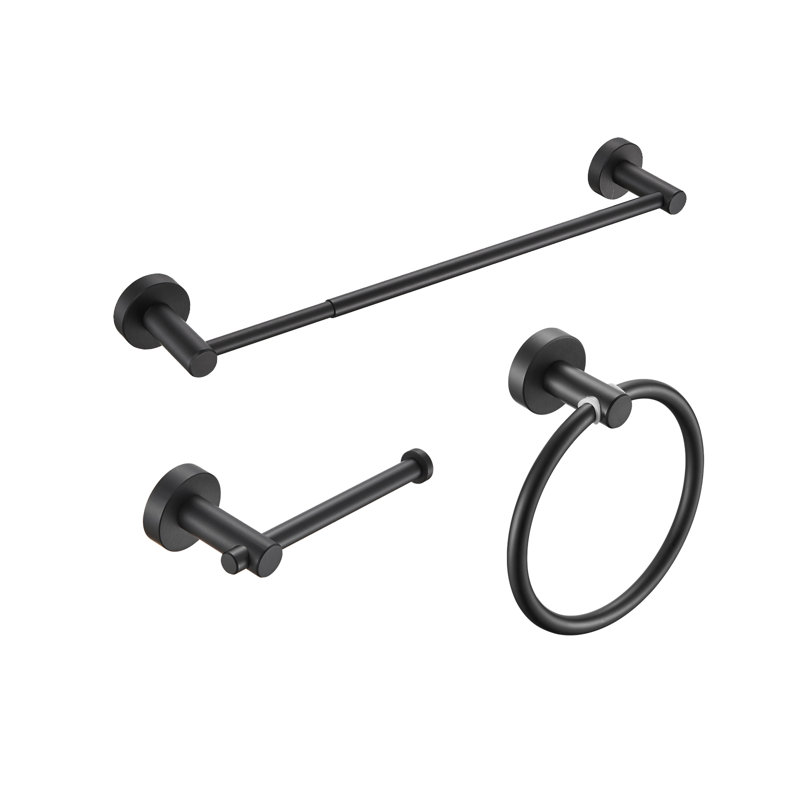 Ensemble de quincaillerie de salle de bain 3 pièces, Noir