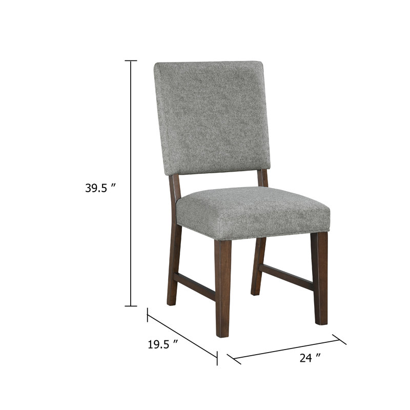 Ensemble de 2 chaises d'appoint Bloi, polyester texturé gris, pieds bruns