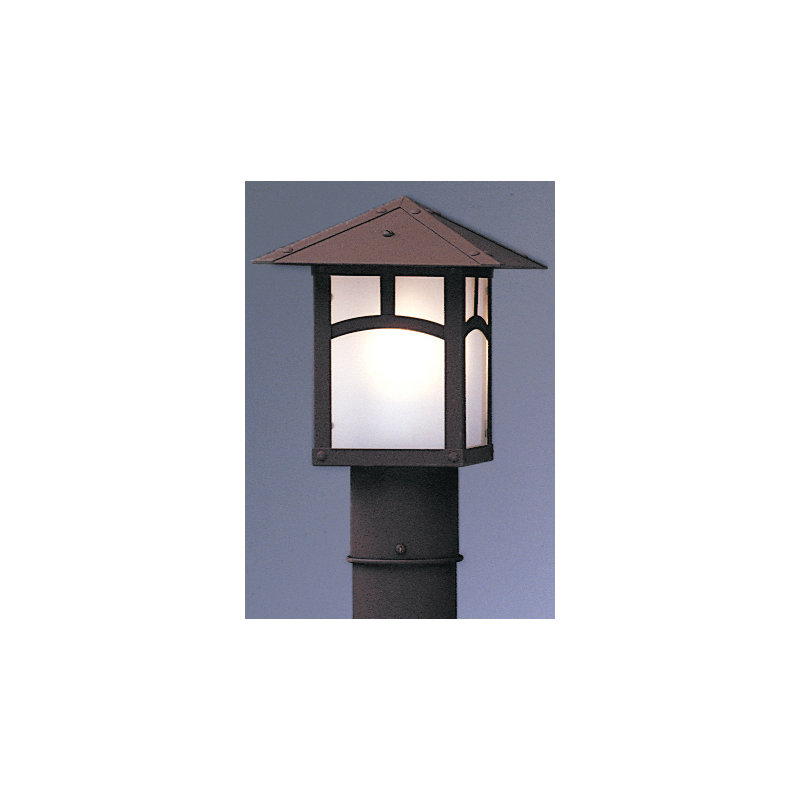 Evergreen 1 - Light Lantern Head, Classic arch, Rustic Brown, Frosted