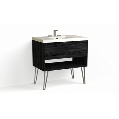 Modo 36" W Freestanding Single Bathroom Vanity with Dawson Leg