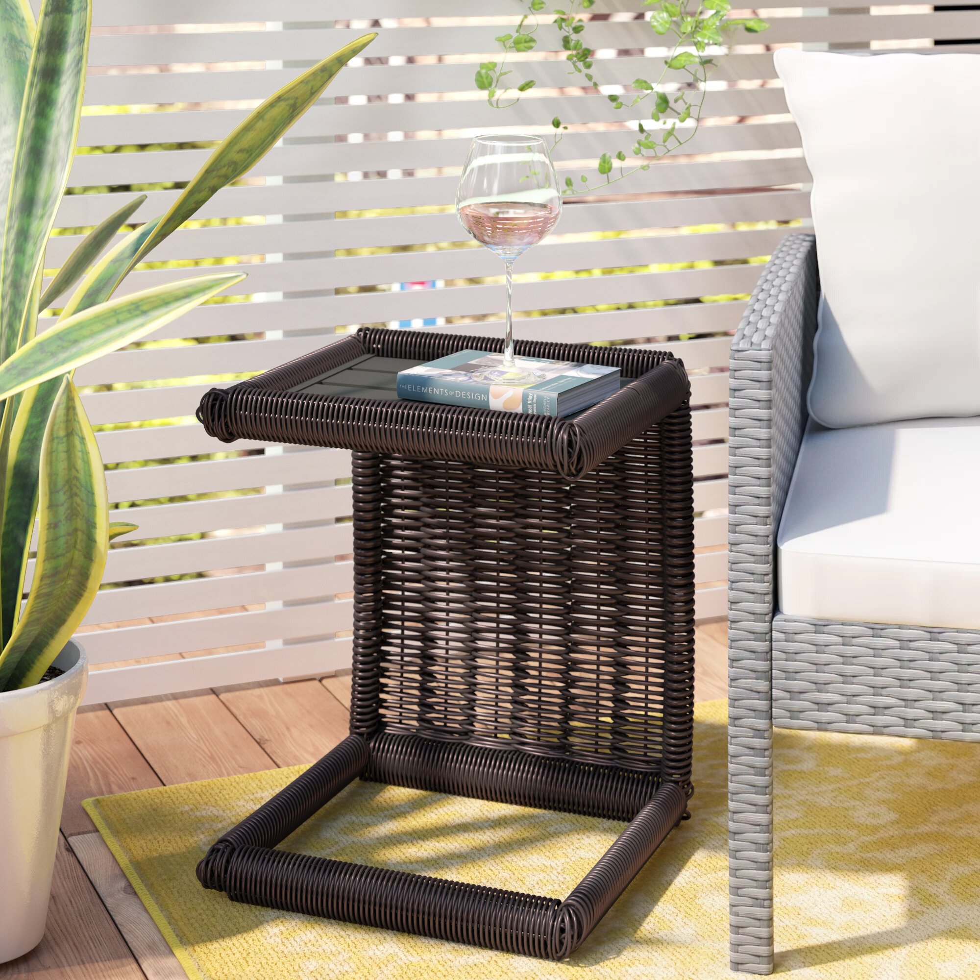 Wade Logan Ayomikun Wicker Side Table & Reviews | Wayfair