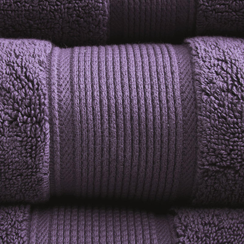 100% Cotton 8 Piece Antimicrobial Towel Set, 8 Piece Towel Set, Purple