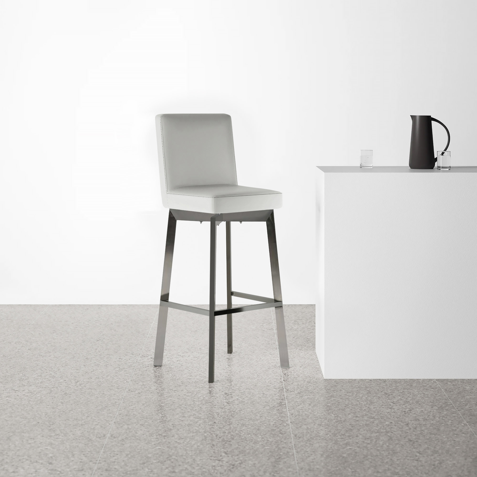 Ross Swivel Counter and Bar Stool, Counter Stool (26" Seat Height), White
