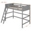 Lit mezzanine simple en bois massif avec échelle (gris)-130120373