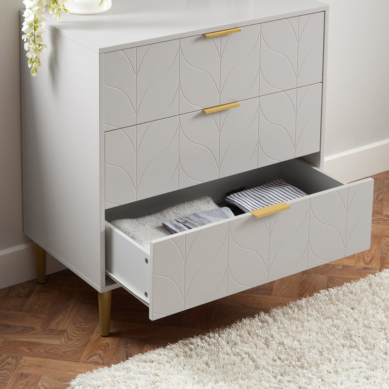 Adams 80cm W 3 - Drawer Chest of Drawers, Grey