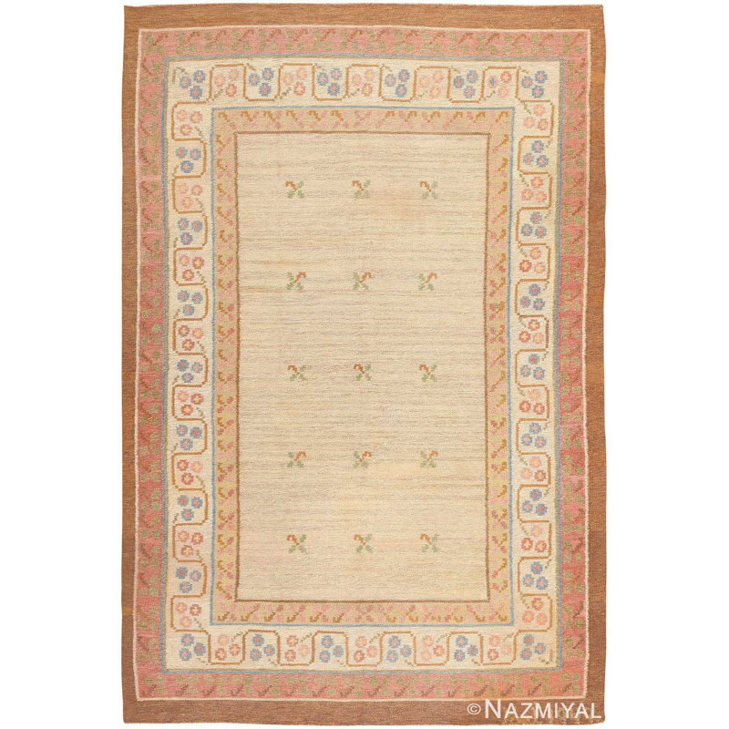 Tapis kilim suédois doux et neutre rétro