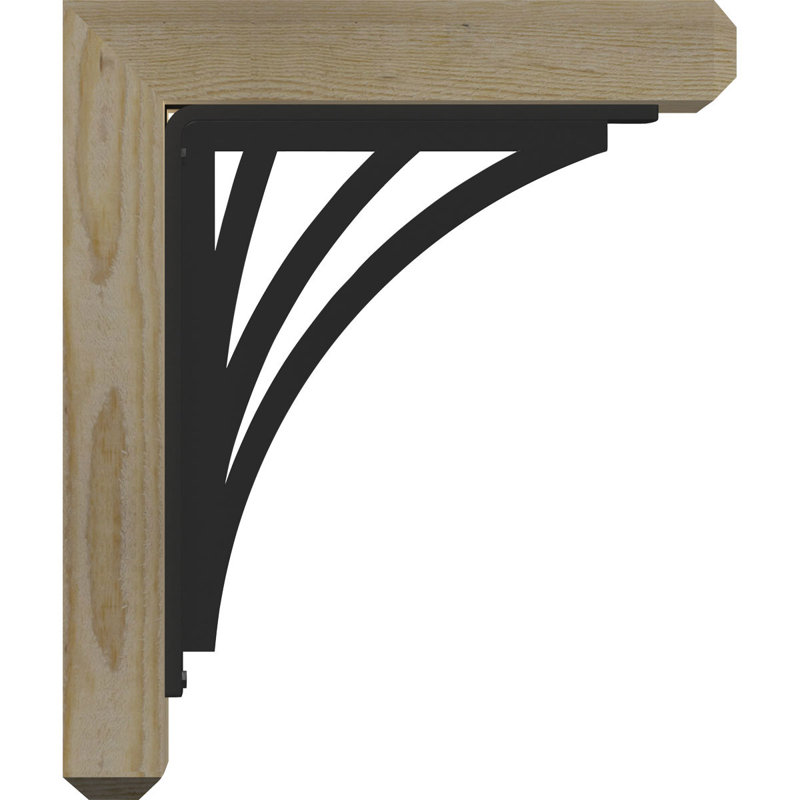 Support de fixation simple 4 po Nevio, 16"H x 13 1/2"D, 4"W x 4"T Douglas Fir (Rough Sawn)