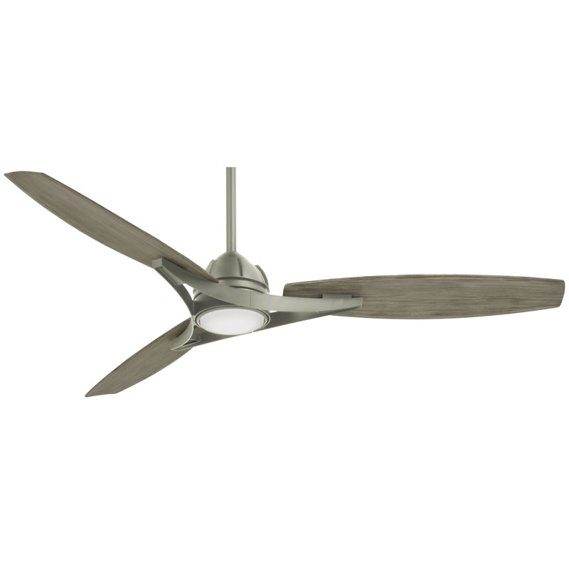 65" Molino 3 - Blade LED Smart Standard Ceiling Fan with Remote Control and Light Kit Included, Burnished Nickel