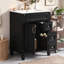 Meuble-lavabo 24 po avec lavabo en céramique, conception compacte, 2 tiroirs et tablette réglable pour les petits espaces-473822015