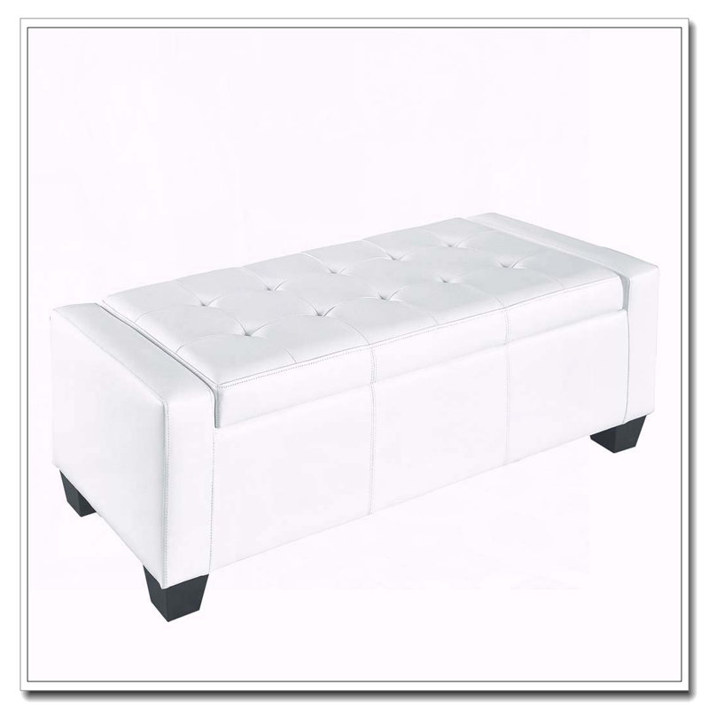 Banc de rangement capitonné en similicuir