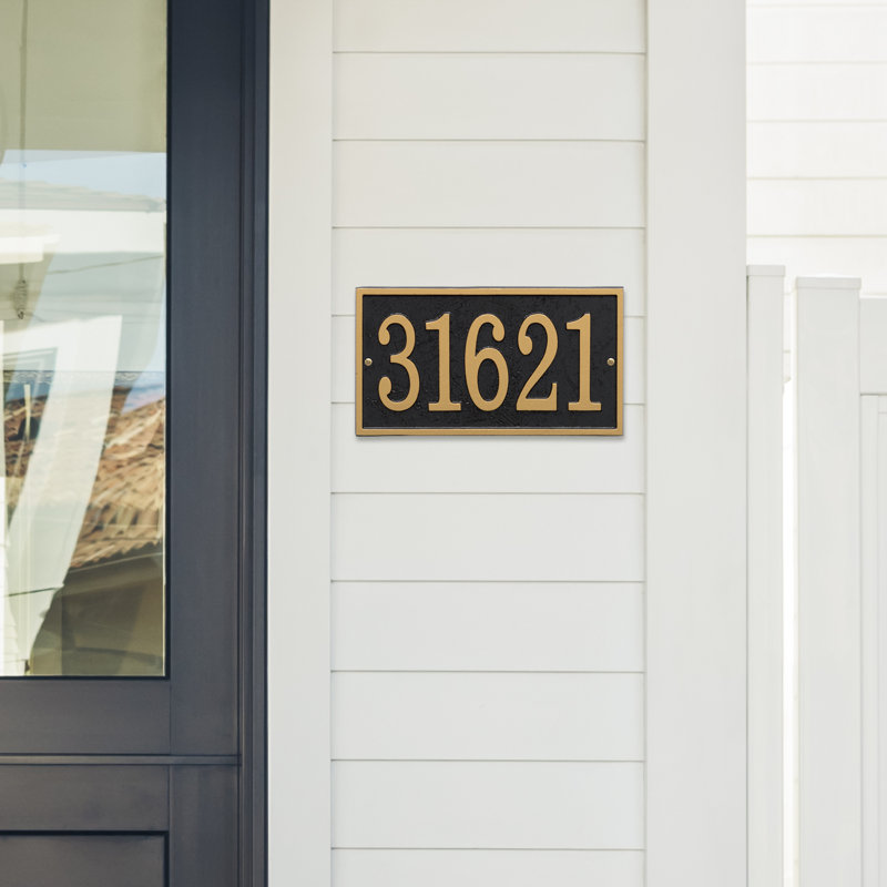 Fast and Easy 1-Line Wall Number Plaque, Yes, Black/Gold