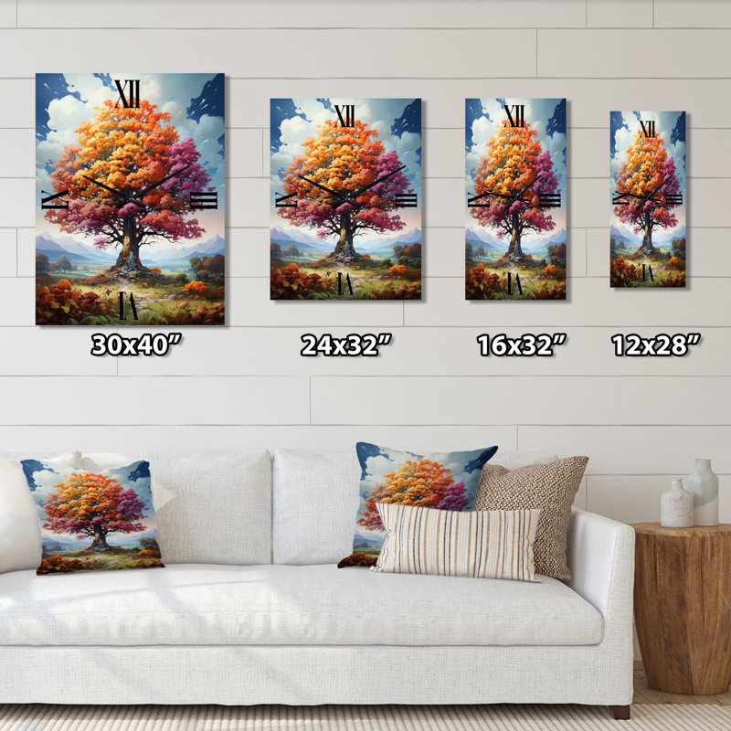 Horloge murale Glorious Autumn Tree In The Countryside, Médium