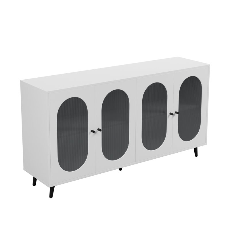 Armoire de rangement à 4 portes, Blanc