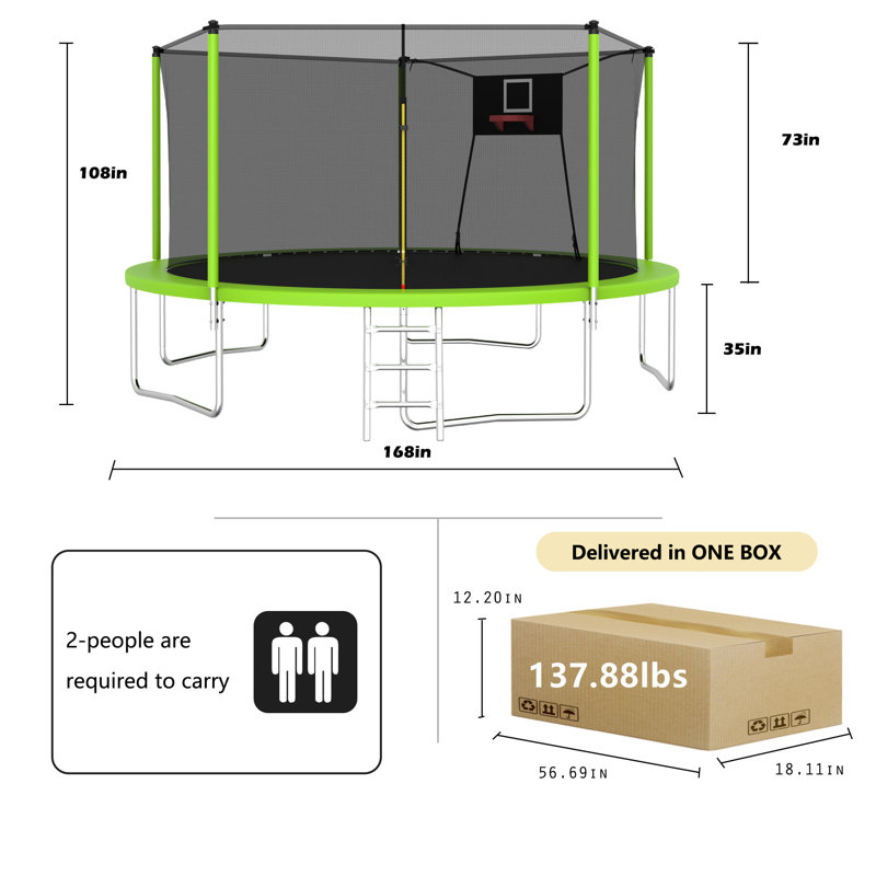 Filet de trampoline 14FT Sports Fitness, Vert
