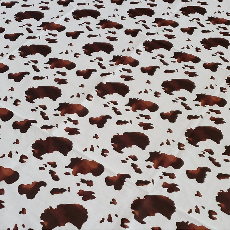 Cow Print Tablecloth, 48" Square, Brown