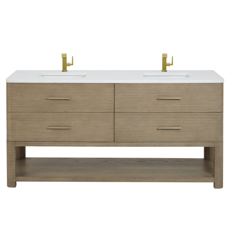 Lucian 72'' W Double Vanity, White Zeus