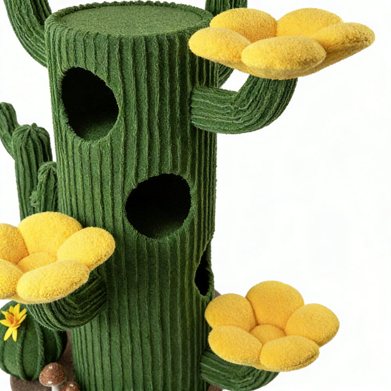 Arbre à chat H 63,78 po Jacek, Brun / jaune / vert