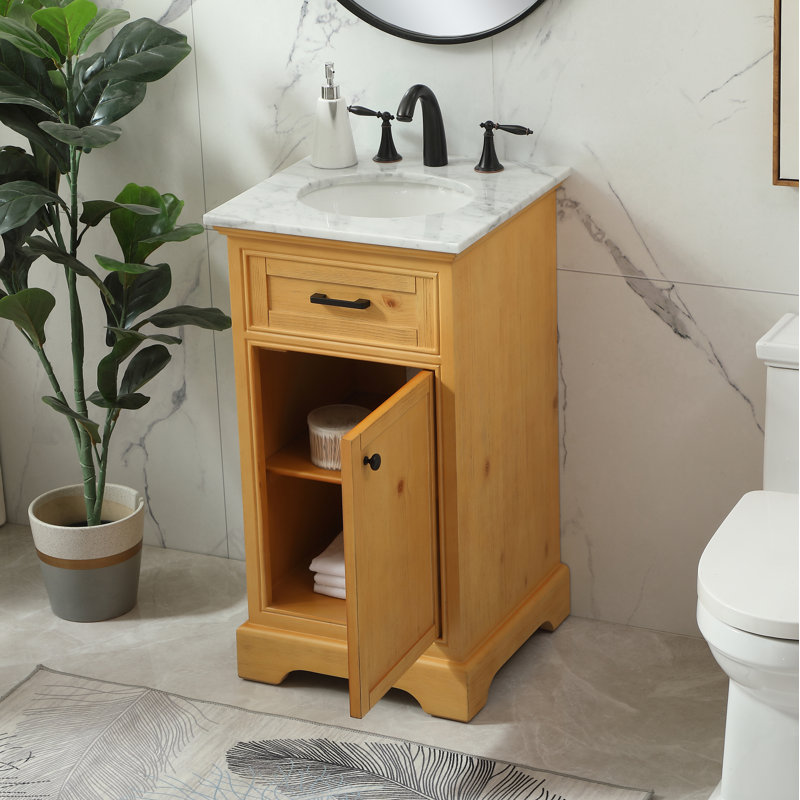 Ensemble de meuble-lavabo simple 19 po Hermes, Brun clair