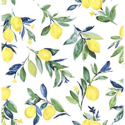 Doyden Lemon Drop 18' L x 20.5" W Peel and Stick Wallpaper Roll