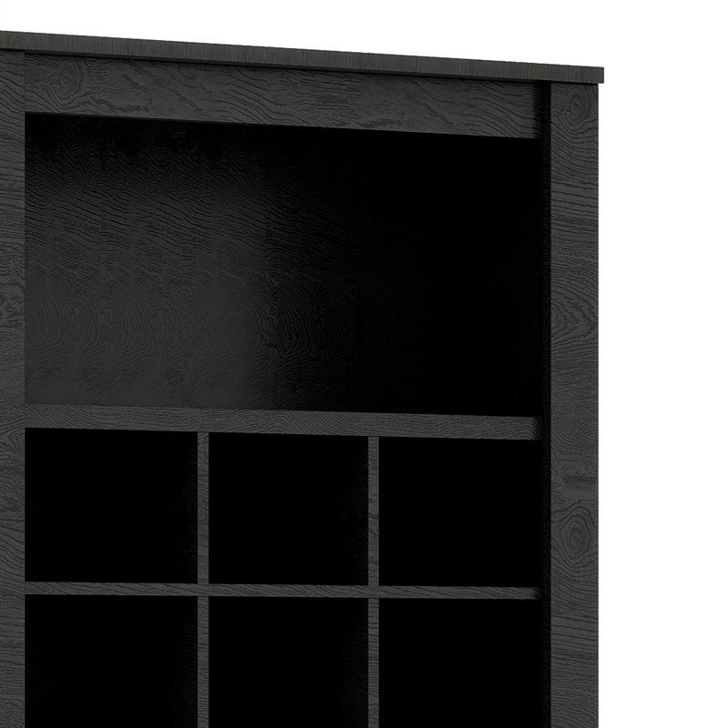 Modern 30-Shoe Cubby Console, Black