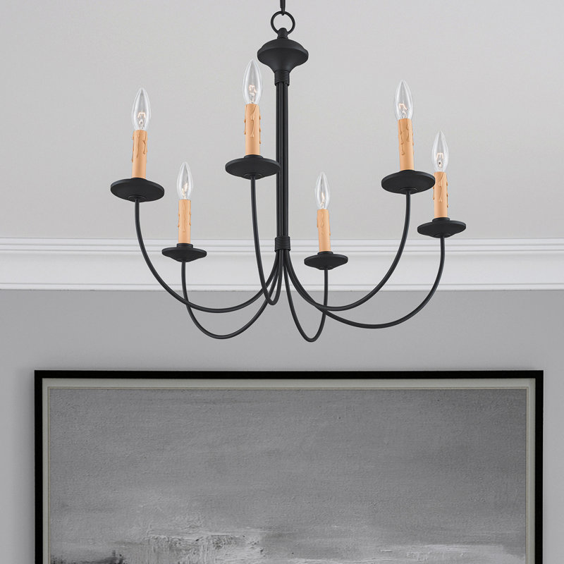 Lustre classique / traditionnel à 6 lumières de style bougie Analysia