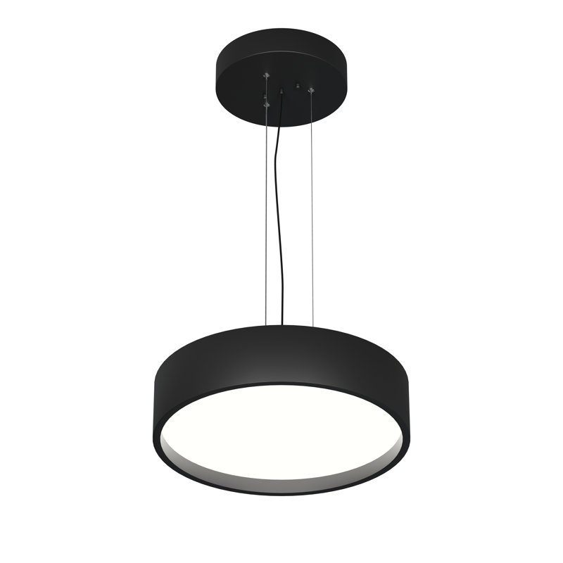 Gilda 1 - Light LED Drum Pendant, 12 cm H x 50 cm W x 50 cm D, Matt Black