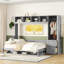 Grand lit escamotable mural avec placard et tiroirs-931708745