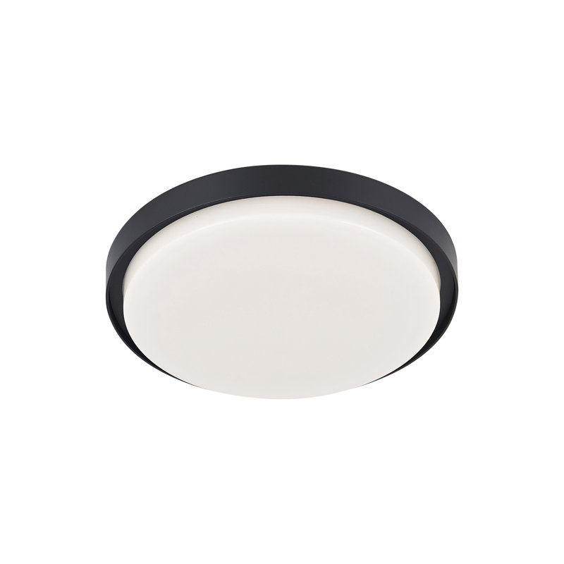 Black Aluminum LED Indoor/Outdoor Drum Flush Mount
