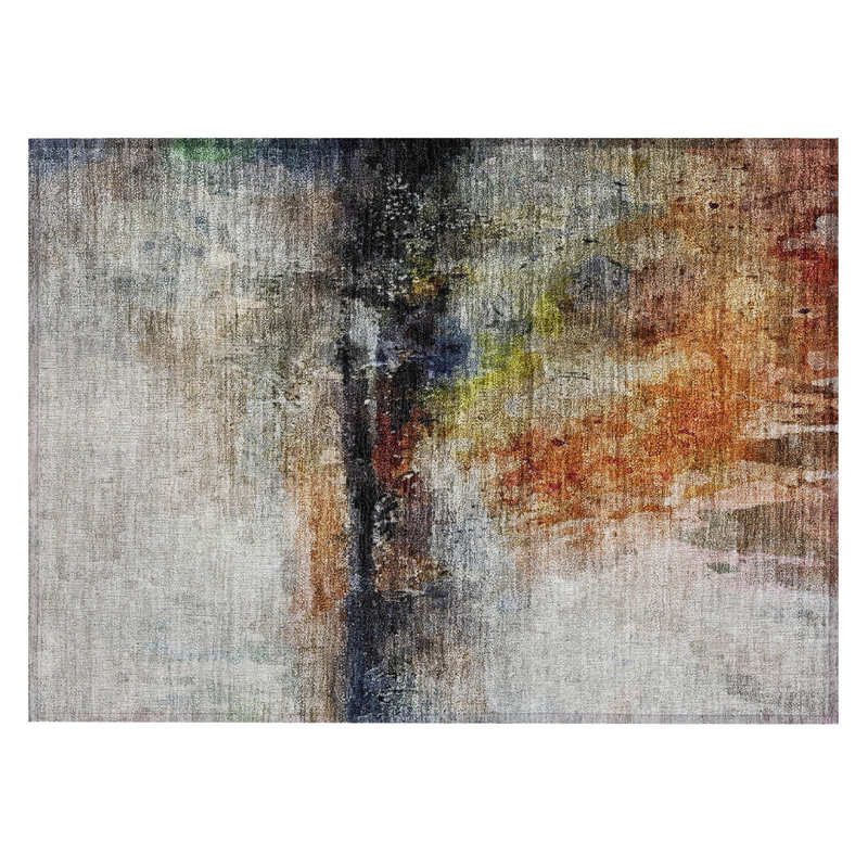 Machine Washable Indoor/Outdoor Chantille ACN2739 Modern Rug, 1'8" x 2'6", Paprika